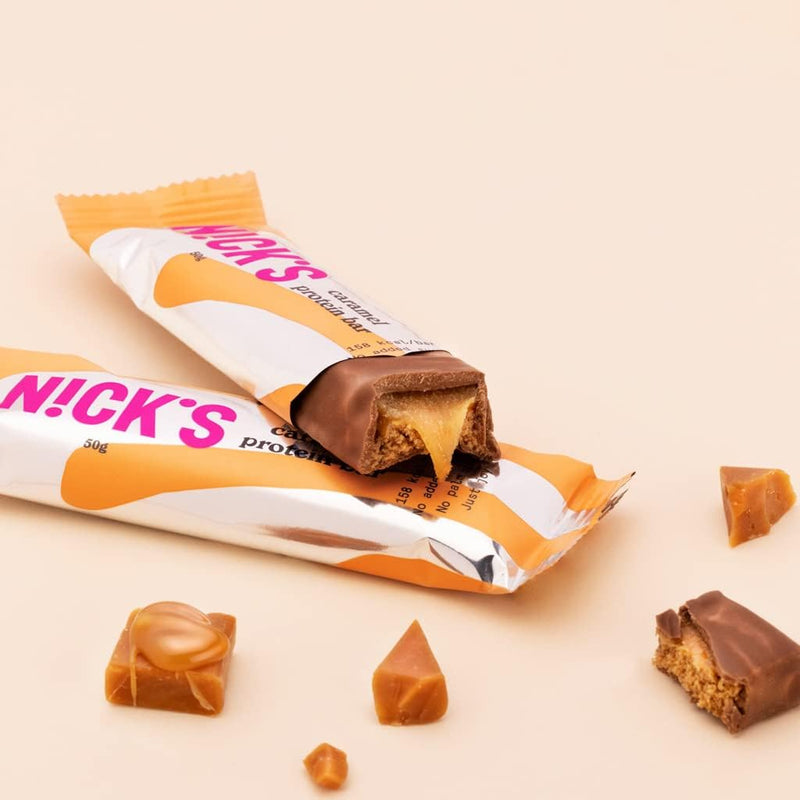 Nicks Caramel Flavour Protein Bar 50g - Case Of 12 Multisave (Best Before Date: 25/07/2024)