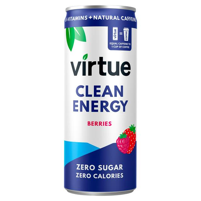 Virtue Clean Energy Berries Flavour Energy Drink (4 x 250ml Multipack)