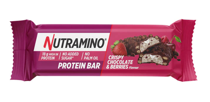 Nutramino Crispy Chocolate & Berries Protein Bar 55g  - Case of 12 Multisave (Best Before Date: 30/06/2024)