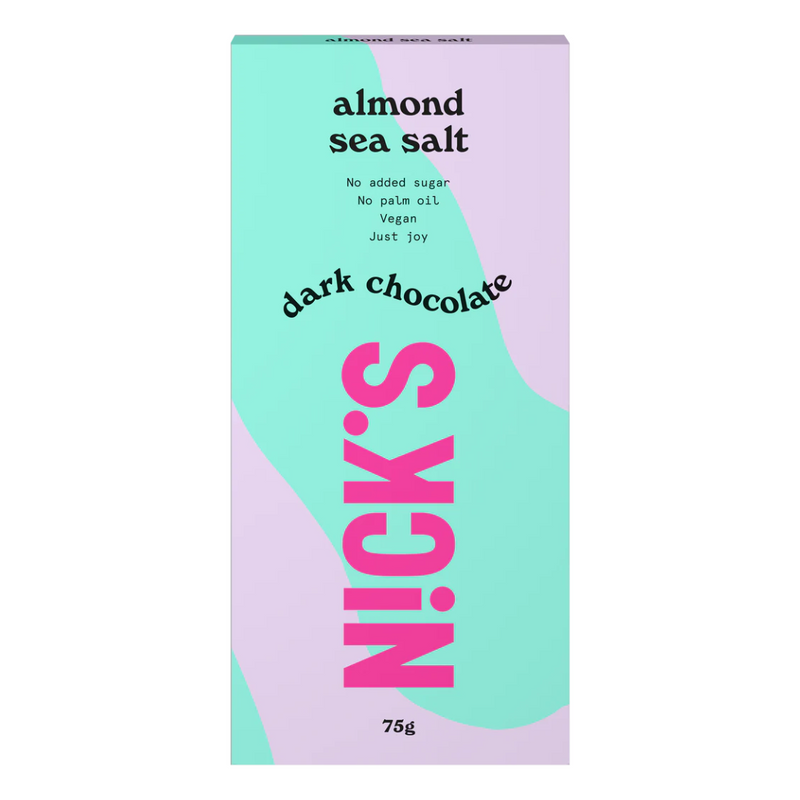 Nicks Almond Sea Salt Flavour Dark Chocolate Bar 75g - Case Of 16 Multisave
