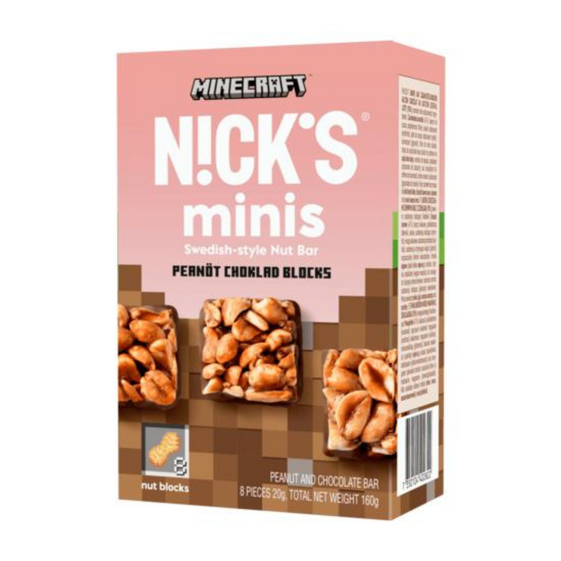 Nicks Minis Peanut Choklad Blocks 160g (8x20g Multipack) - Case of 6 Multisave