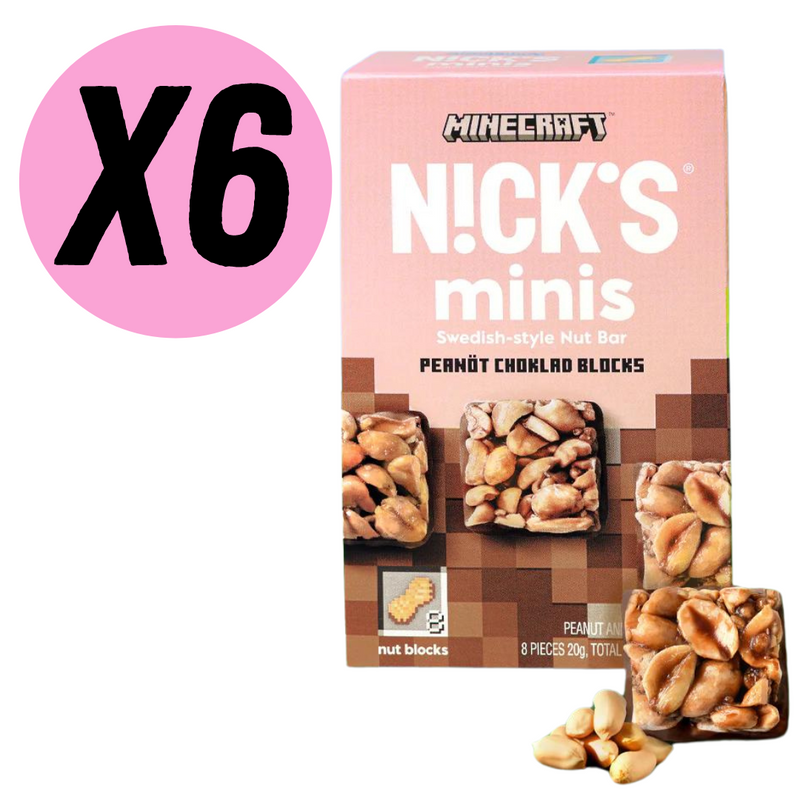 Nicks Minis Peanut Choklad Blocks 160g (8x20g Multipack) - Case of 6 Multisave