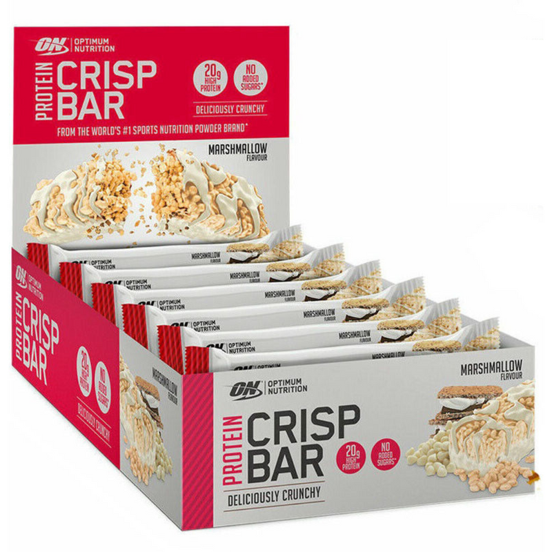 Optimum Nutrition Marshmallow Flavour Protein Crisp Bar 65g  - Case of 10 Multisave