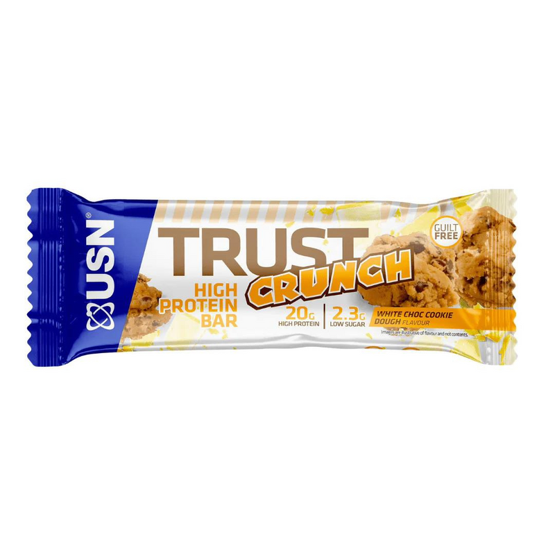 USN Trust Crunch White Chocolate Cookie Dough Flavour High Protein Bar 60g (Best Before Date: 31/03/2024)