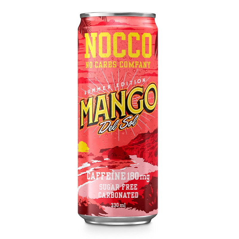 NOCCO Mango Del Sol BCAA Sugar Free Carbonated Drink 330ml - Case of 12 Multisave (Best Before Date: 28/04/2024)