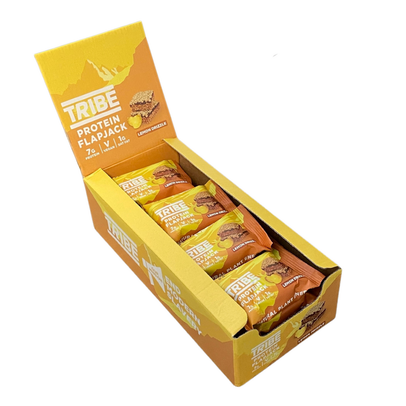Tribe Lemon Drizzle Protein Flapjack 50g - Case Of 12 Multisave (Best Before Date: 02/05/2024)