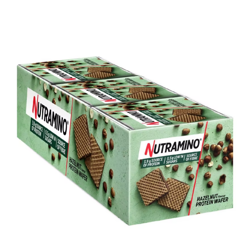 Nutramino Hazelnut Flavour Protein Wafer (9 x 19.5g Multipack) - Bundle of 4 Multisave (Best Before Date: 30/04/2024)