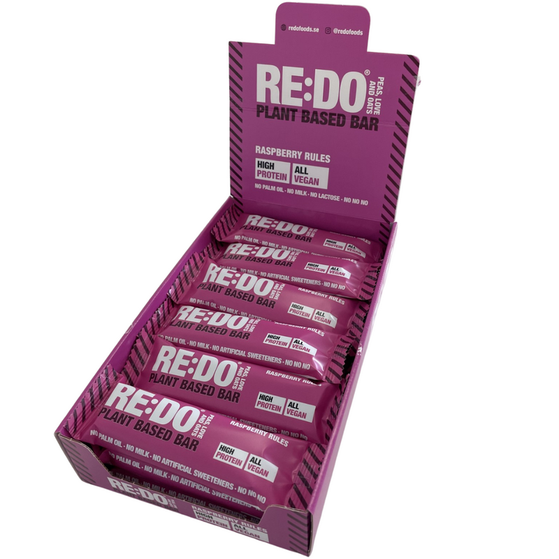 RE:DO Raspberry Flavour Plant Based Protein Bar 60g - Case of 18 Multisave