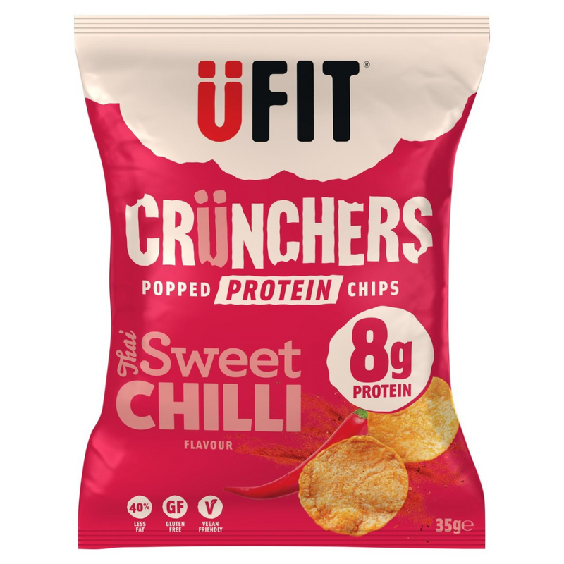 UFIT Crunchers High Protein Popped Chips, Thai Sweet Chilli 35g (Best Before Date: 13/04/2024)