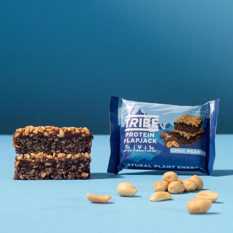 Tribe Chocolate Peanut Protein Flapjack 38g - Bundle Of 12 Multisave (Best Before Date: 21/04/2024)