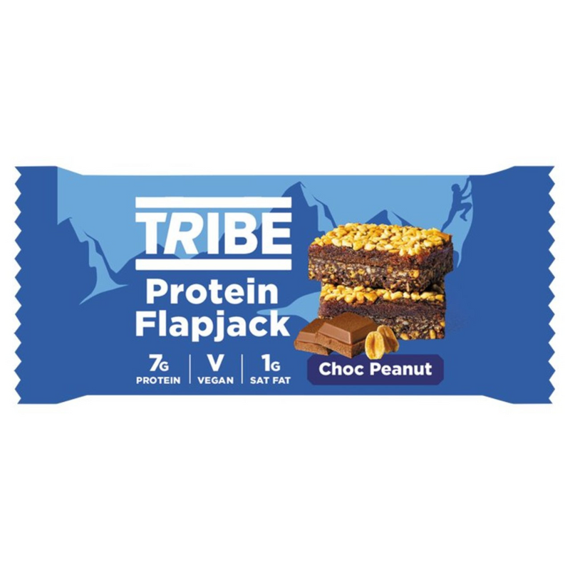 Tribe Chocolate Peanut Protein Flapjack 38g - Bundle Of 12 Multisave (Best Before Date: 21/04/2024)
