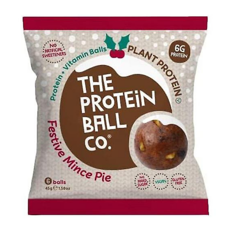 The Protein Ball Co. Festive Mince Pie Flavour Protein Balls 45g - Case of 10 Multisave