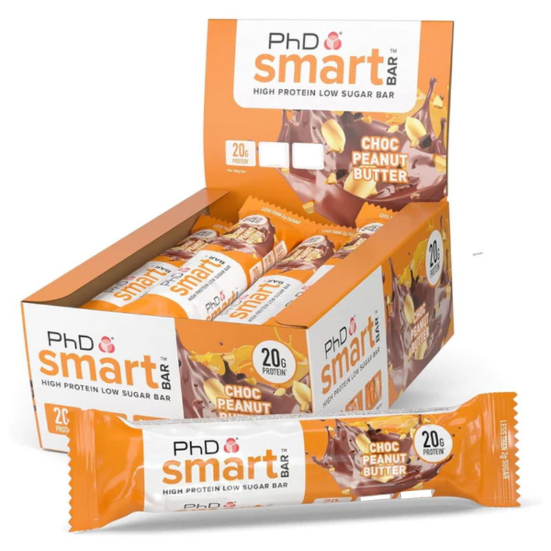 PhD Smart Chocolate Peanut Butter Flavour Bar 64g - Case Of 12 Multisave