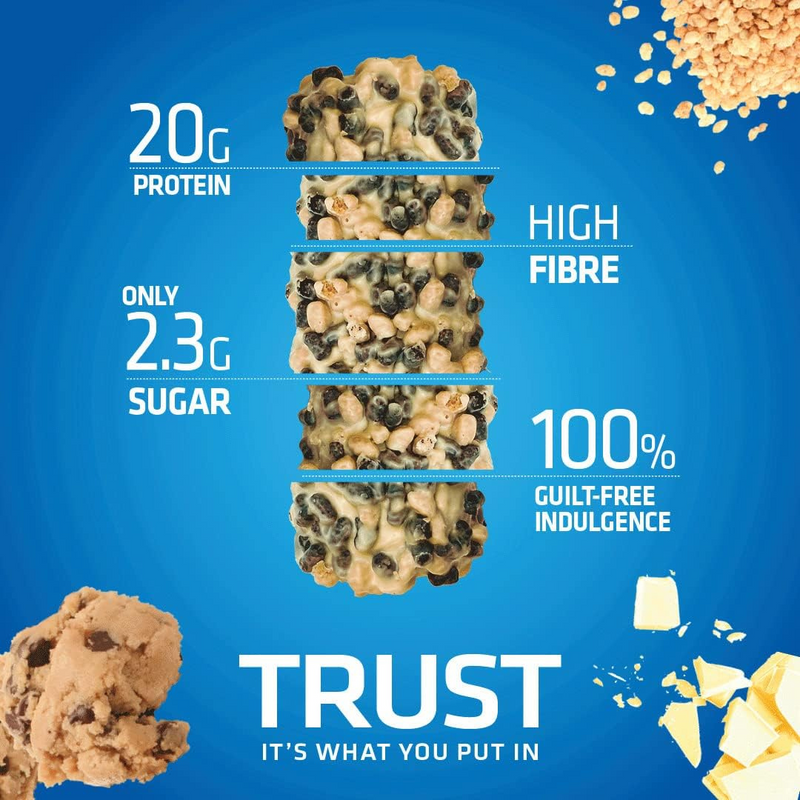 USN Trust Crunch White Chocolate Cookie Dough Flavour High Protein Bar 60g (Best Before Date: 31/03/2024)