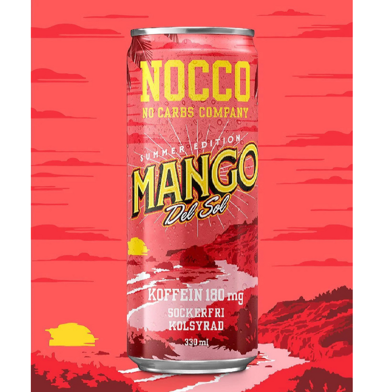 NOCCO Mango Del Sol BCAA Sugar Free Carbonated Drink 330ml (Best Before Date: 28/04/2024)
