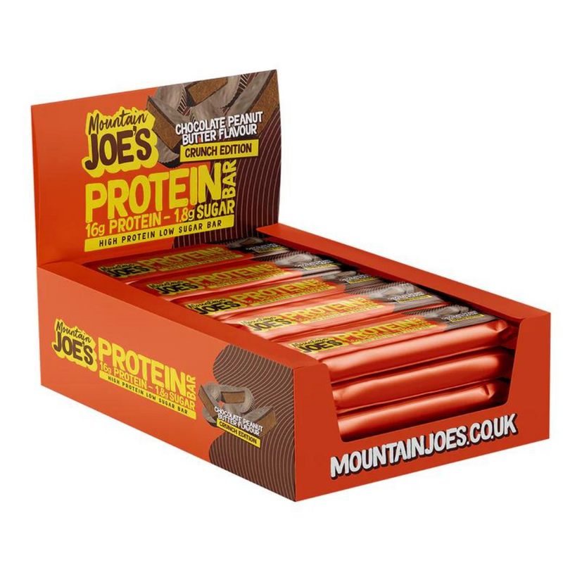 Mountain Joe's Chocolate Peanut Butter Flavour Crunch Edition Protein Bar 50g - Case of 12 Multisave
