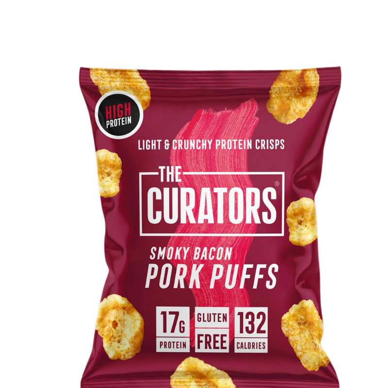 The Curators Smoky Bacon Pork Puffs 25g (Best Before Date: 31/01/2024)