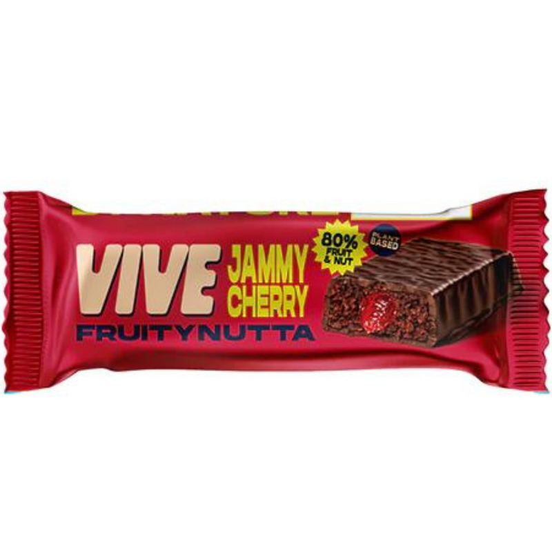 Vive FruityNutta Jammy Cherry Flavour Fruit and Nut Snack bar 35g (Best Before Date: 24/05/2024)