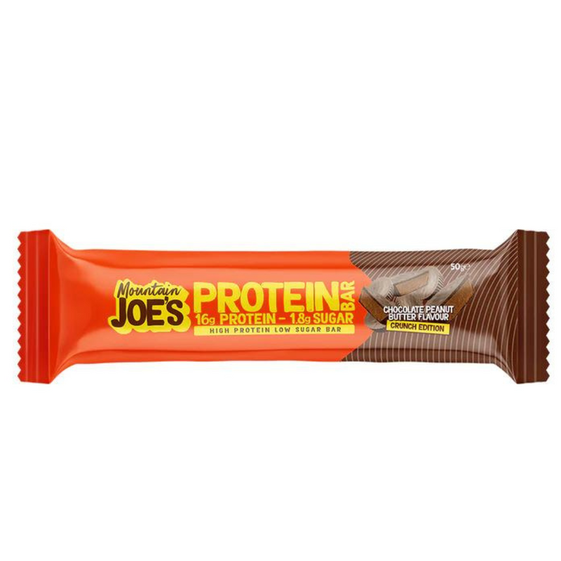 Mountain Joe's Chocolate Peanut Butter Flavour Crunch Edition Protein Bar 50g - Case of 12 Multisave