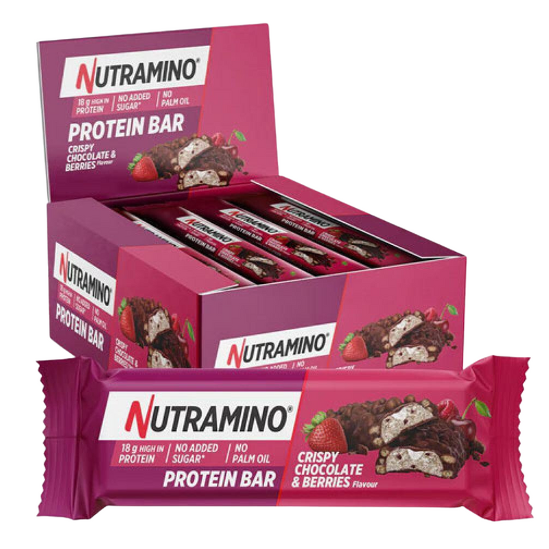 Nutramino Crispy Chocolate & Berries Protein Bar 55g  - Case of 12 Multisave (Best Before Date: 30/06/2024)