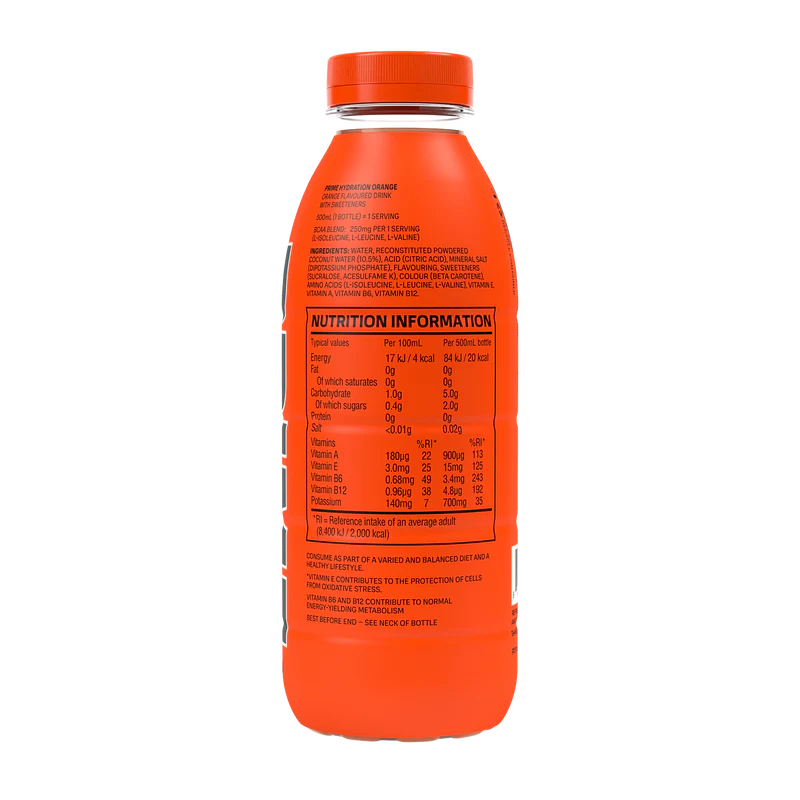 Prime Hydration Drink Orange Flavour 500ml - Case of 12 Multisave