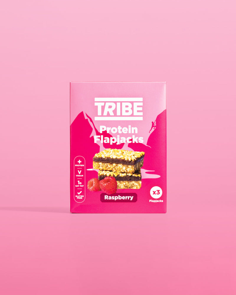 Tribe Raspberry Protein Flapjacks (3 x 38g Multipack)