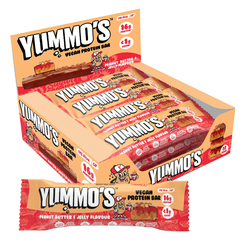 Yummo's Peanut Butter And Jelly Flavour Vegan Protein Bar 55g - Case Of 12 Multisave