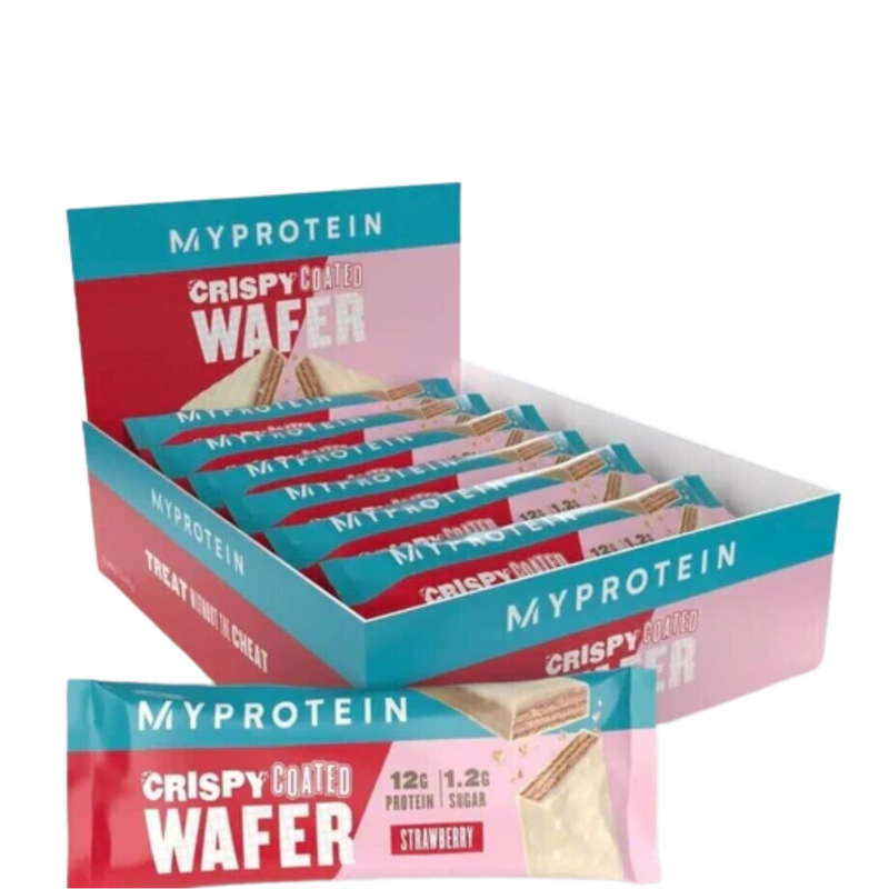 MyProtein Crispy Coated Strawberry Flavour Protein Wafer Bar 40g - Case Of 12 Multisave (Best Before Date: 01/03/2024)