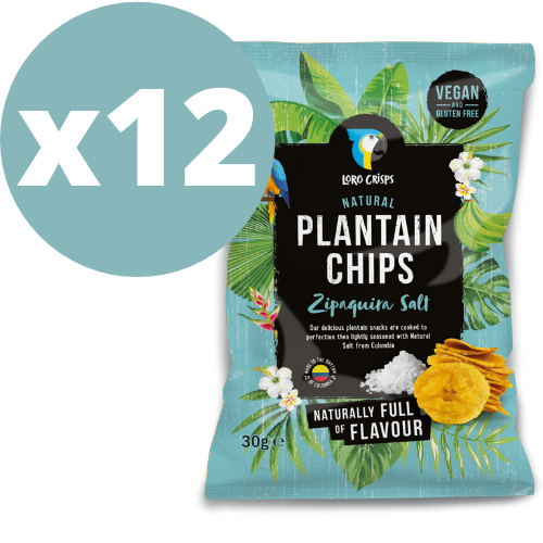 Loro Crisps Natural Plantain Chips, Zipaquirá Salt Flavour 30g (Best Before Date: 19/07/2024) - Case of 12 Multisave
