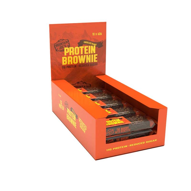 Mountain Joe's Chocolate Peanut Protein Brownie 60g - Case of 10 Multisave