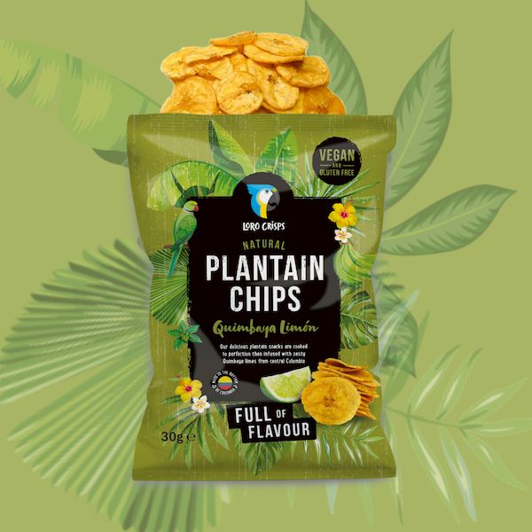 Loro Crisps Natural Plantain Chips, Quimbaya Lime 30g - Case of 12 Multisave (Best Before Date: 19/07/2024)